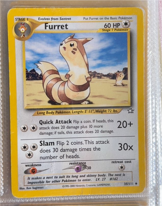 2000 Pokémon Neo Genesis #35 Furret — front