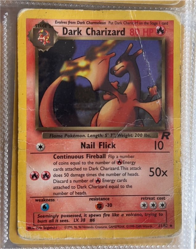 2000 Pokémon Team Rocket #21 Dark Charizard — front