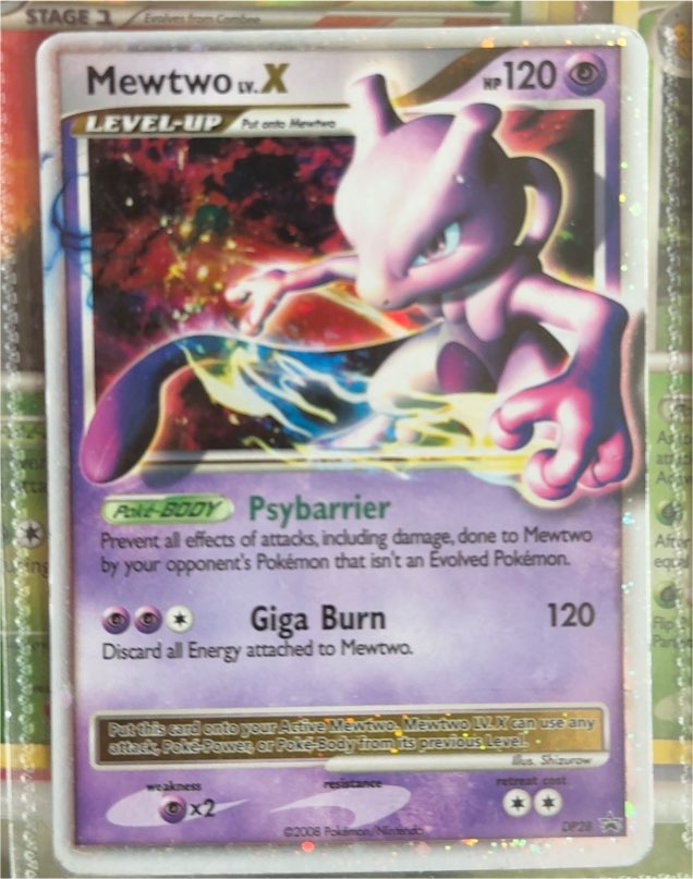 2008 Pokémon TCG Mewtwo LV.X #DP28 — front