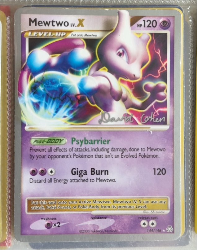 2008 Pokémon Diamond & Pearl Legends Awakened #144 Mewtwo LV.X — front