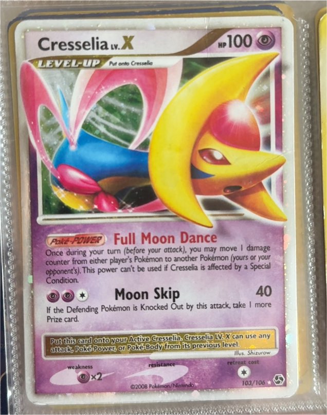 2008 Pokémon Diamond & Pearl Great Encounters #103 Cresselia LV.X — front