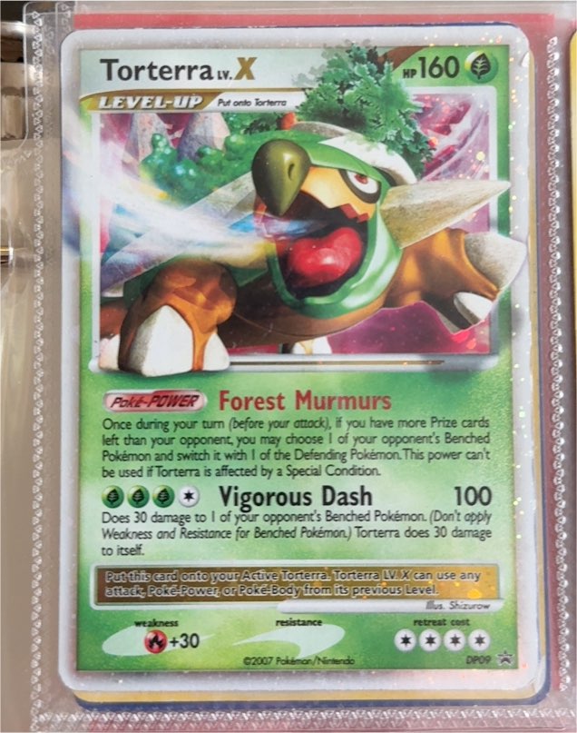 2007 Pokémon Diamond & Pearl Black Star Promo #DP09 Torterra LV.X — front