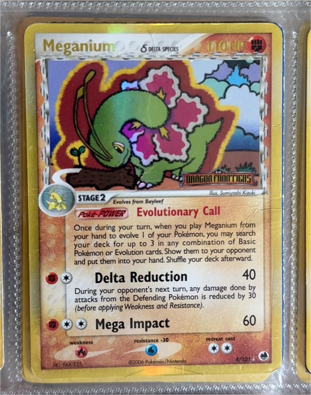2006 Pokemon EX Dragon Frontiers #4 Meganium Delta Species — front