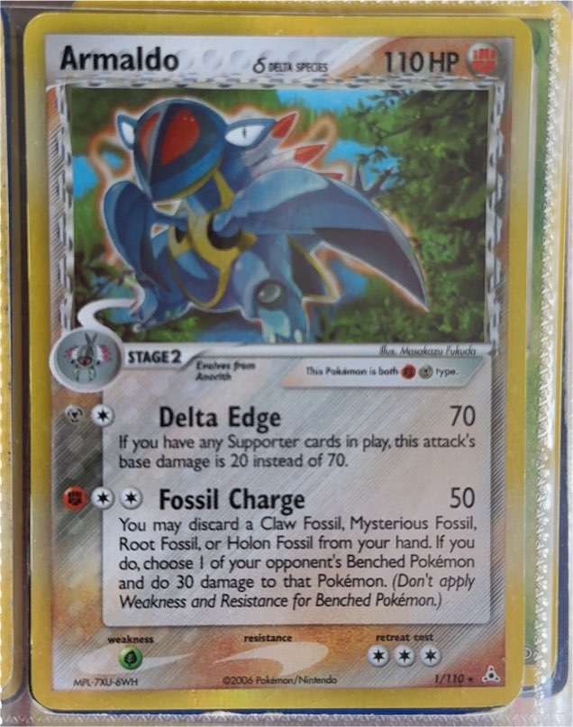 2006 Pokémon EX Holon Phantoms #1 Armaldo Delta Species — front