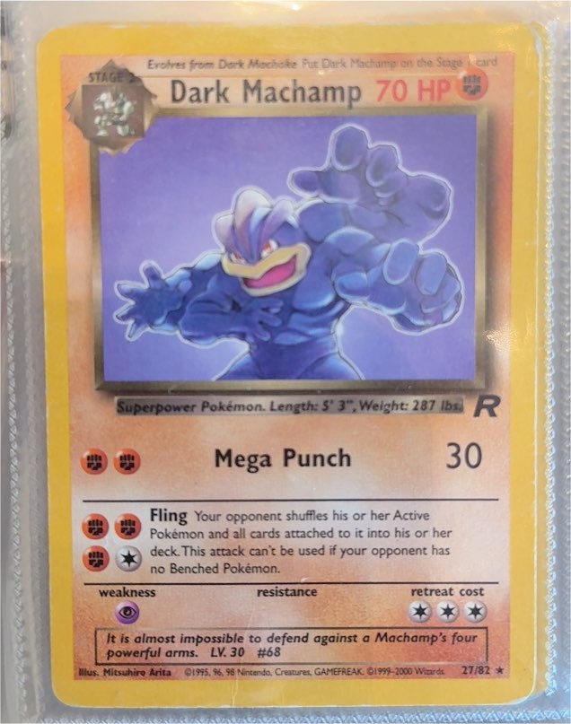 2000 Pokemon Team Rocket #27 Dark Machamp — front