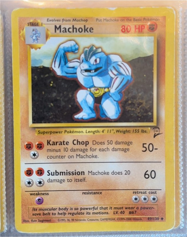 1999 Pokémon Base Set 2 #49 Machoke — front