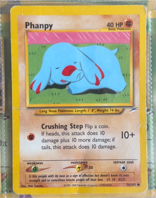2000 Pokémon Neo Destiny #76 Phanpy — front