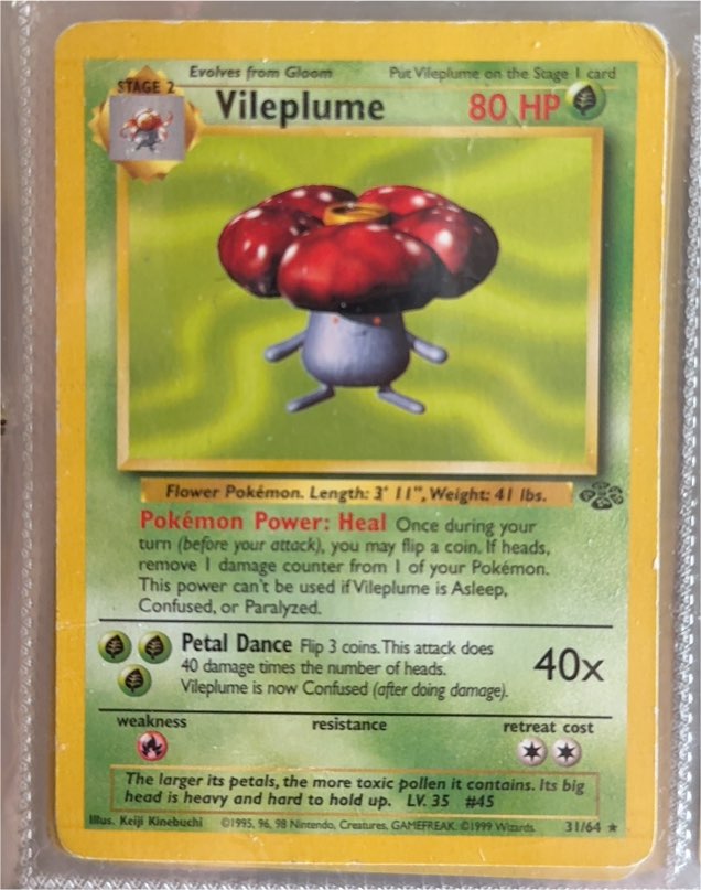 1999 Pokemon Jungle #31 Vileplume — front