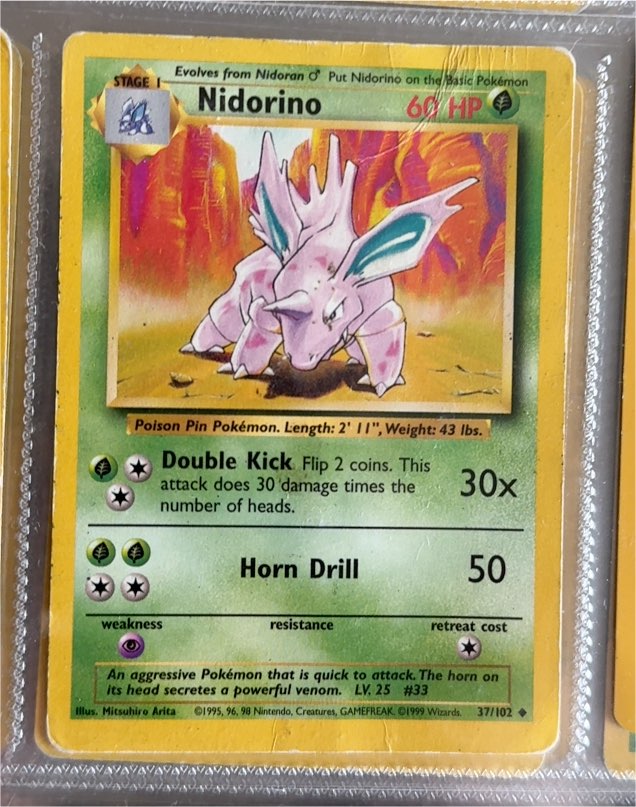 1999 Pokémon #37 Nidorino — front