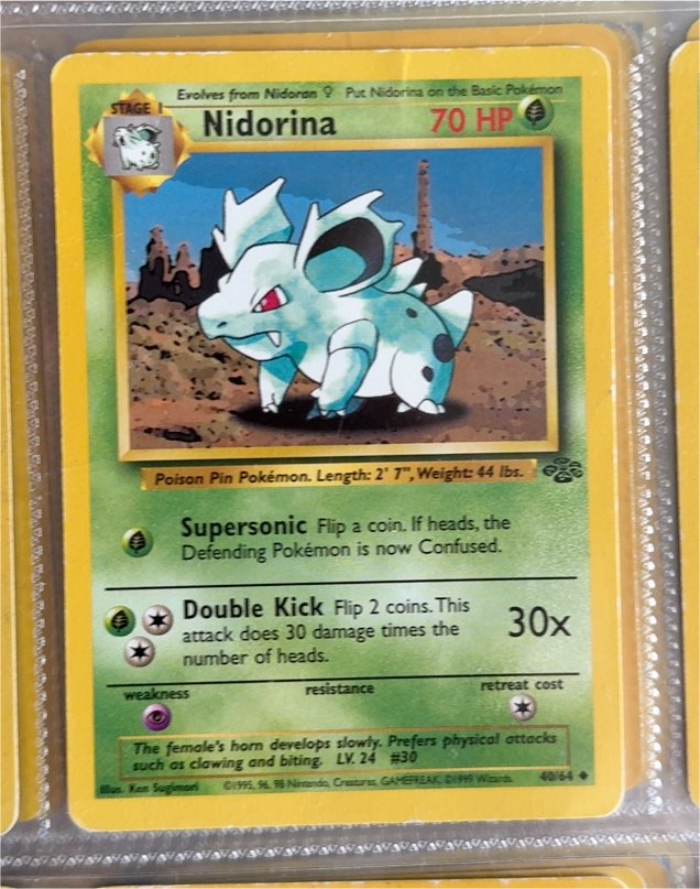 1999 Pokémon Jungle #40 Nidorina — front