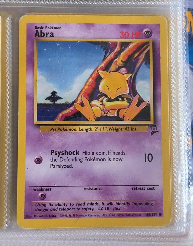 1999 Pokémon Base Set #43 Abra — front