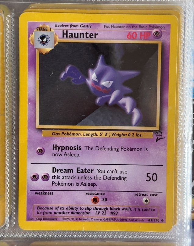 1999 Pokémon Base Set 2 #43 Haunter — front