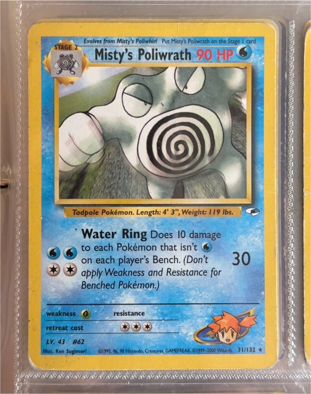 2000 Pokémon Gym Heroes #31 Misty's Poliwrath — front