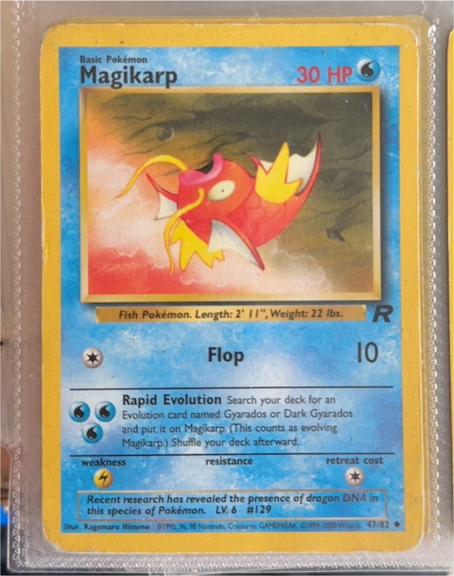 1999 Pokémon Team Rocket #47 Magikarp — front