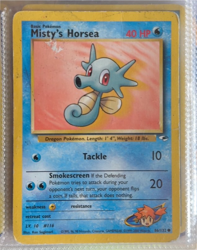 2000 Pokemon Gym Heroes #086 Misty's Horsea — front