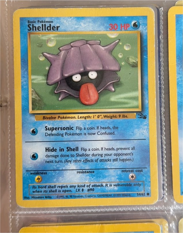 1999 Pokémon Fossil #54 Shellder — front