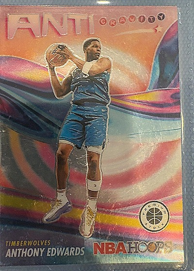 2023-24 Panini NBA Hoops Premium Stock #14 Anthony Edwards Anti-Gravity — front