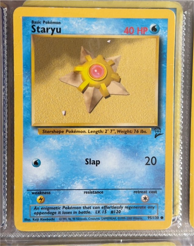 1999 Pokémon Base Set 2 #95 Staryu — front