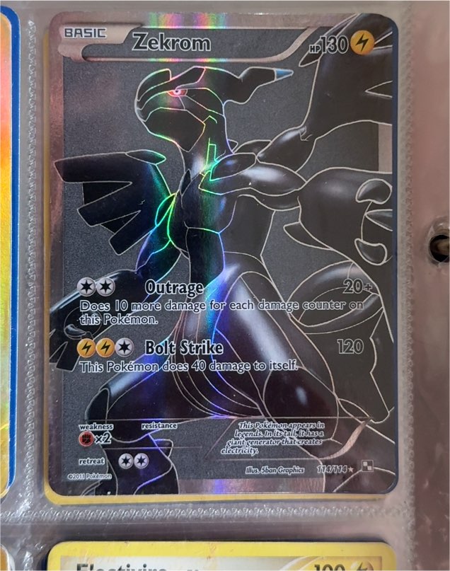 2011 Pokémon Black & White #114 Zekrom Full Art — front