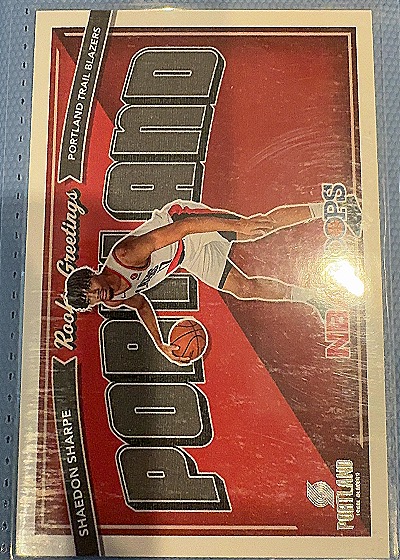 2022-23 Panini NBA Hoops #7 Shaedon Sharpe Rookie Greetings — front