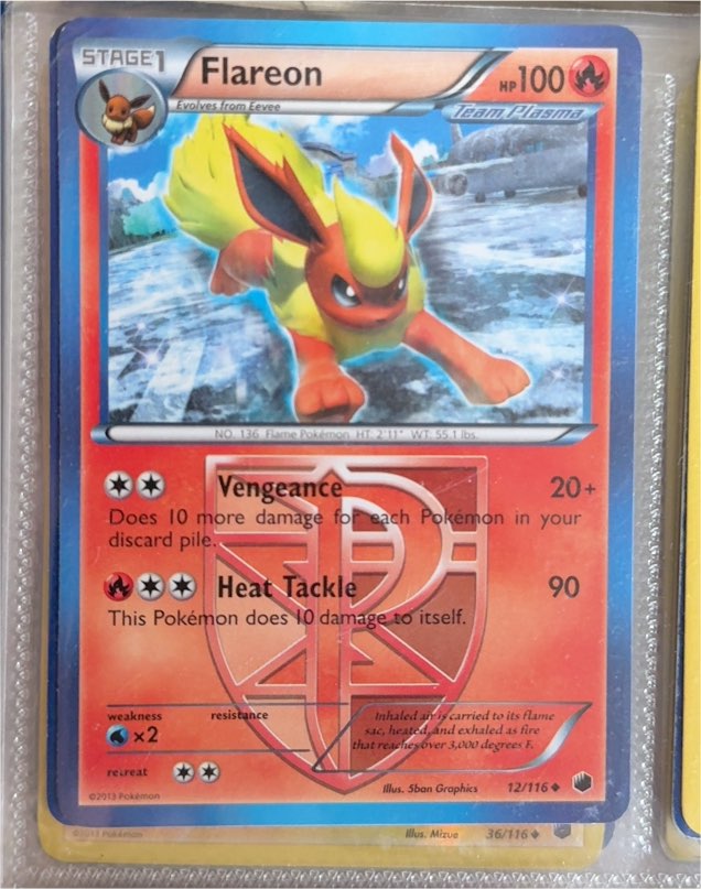 2013 Pokémon TCG Plasma Freeze #12 Flareon — front