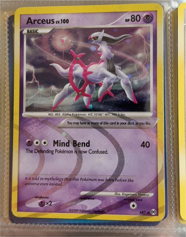 2009 Pokémon Platinum #AR7 Arceus lv.100 — front