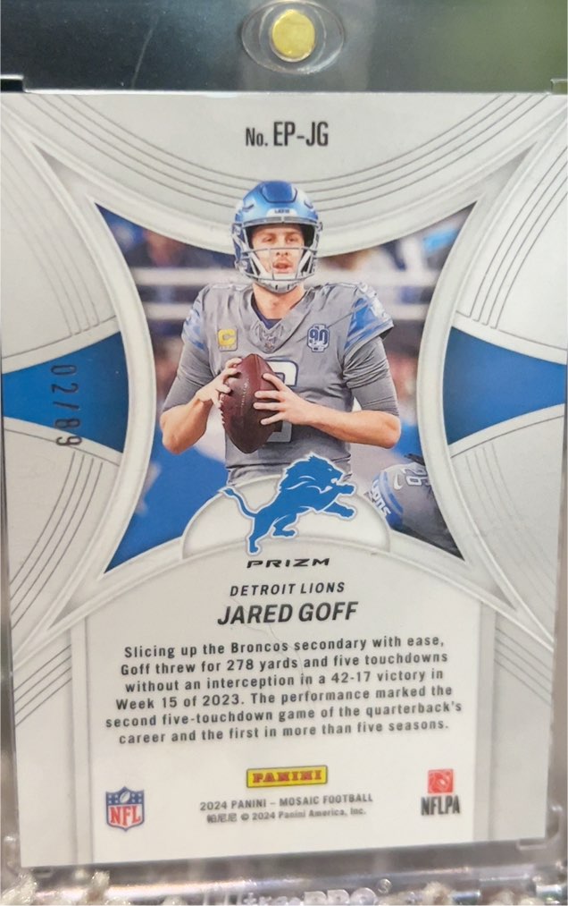 2024 Panini Mosaic Football Epic Performers #EP-JG Jared Goff — front