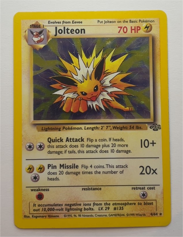 1999 Pokémon Jungle #4 Jolteon — front