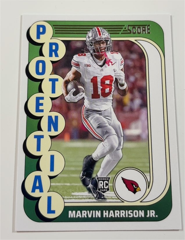 2024 Panini Score #16 Marvin Harrison Jr. Protential Insert Rookie RC Arizona Cardinals — front