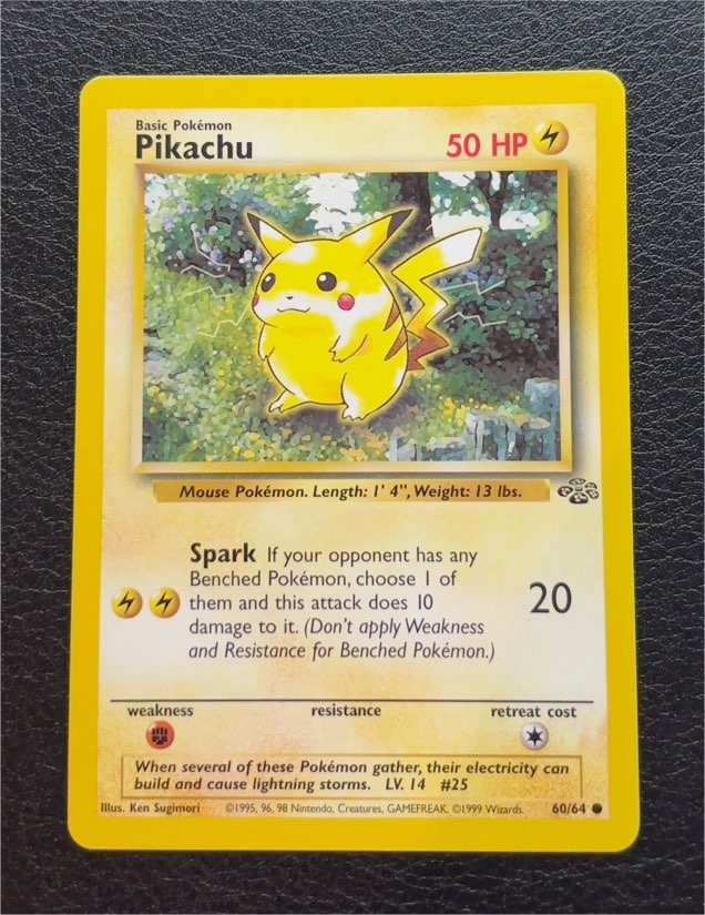 1999 Pokémon Jungle #60 Pikachu — front
