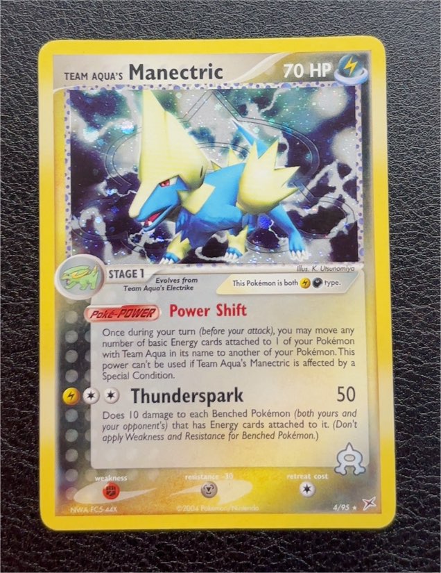 2004 Pokémon EX Team Magma vs Team Aqua #4 Team Aqua's Manectric — front
