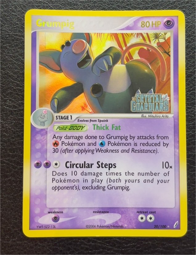 2006 Pokémon EX Crystal Guardians #20 Grumpig — front