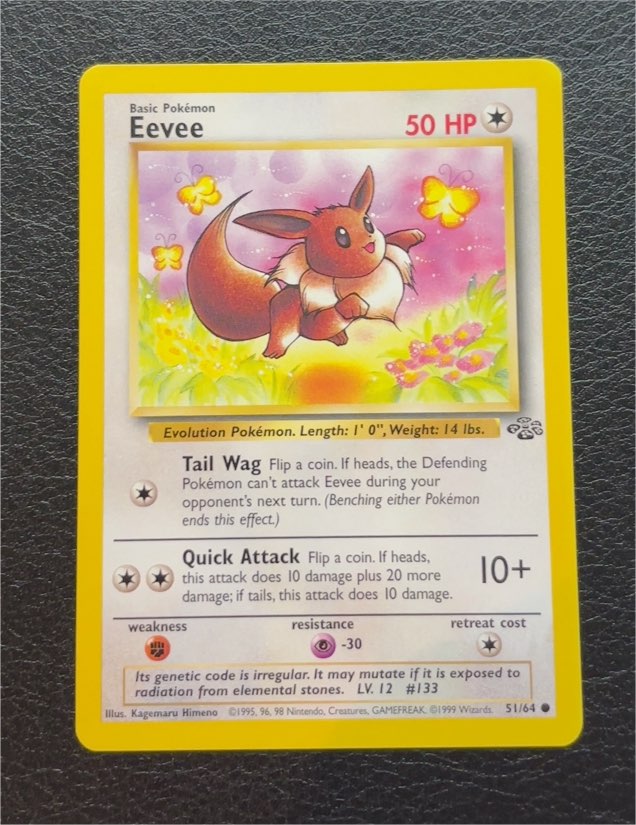 1999 Pokémon Jungle #51 Eevee — front
