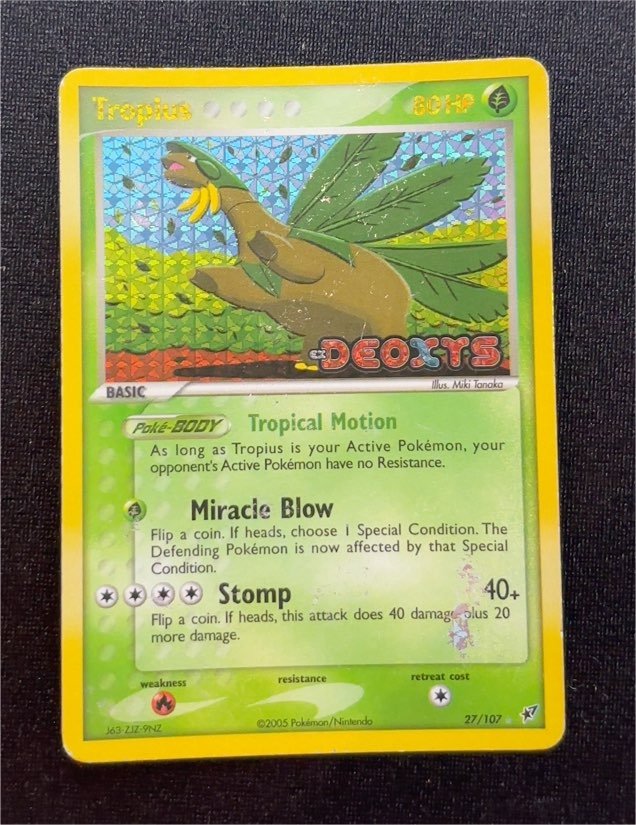 2005 Pokemon EX Deoxys #27 Tropius — front