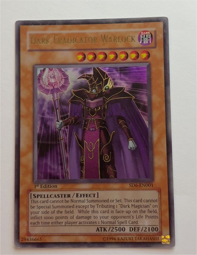 1996 Yu-Gi-Oh! SD6-EN001 Dark Eradicator Warlock — front