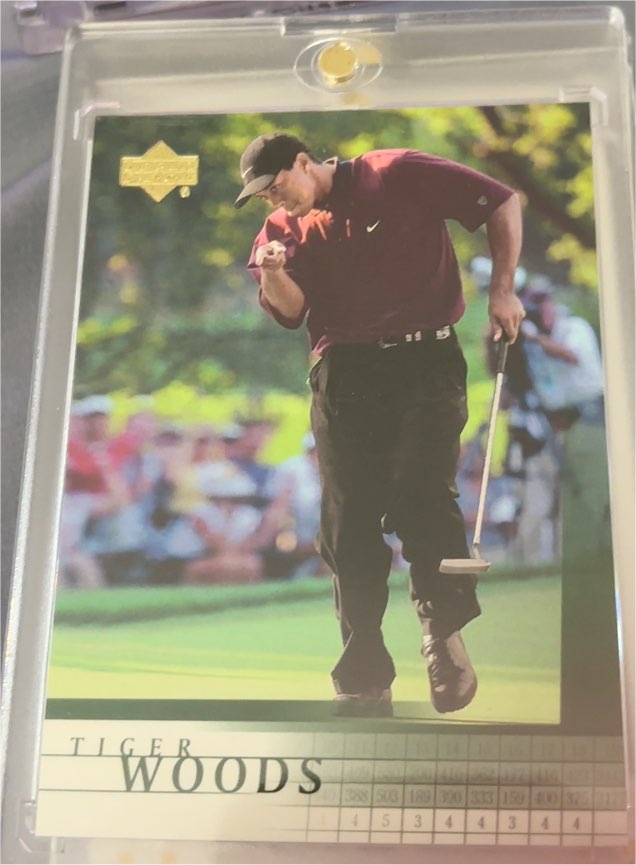 2001 Upper Deck #1 Tiger Woods Rookie Card — front