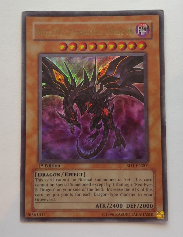 Yu-Gi-Oh! 1st Edition Red-Eyes Darkness Dragon SD1-EN001 — front