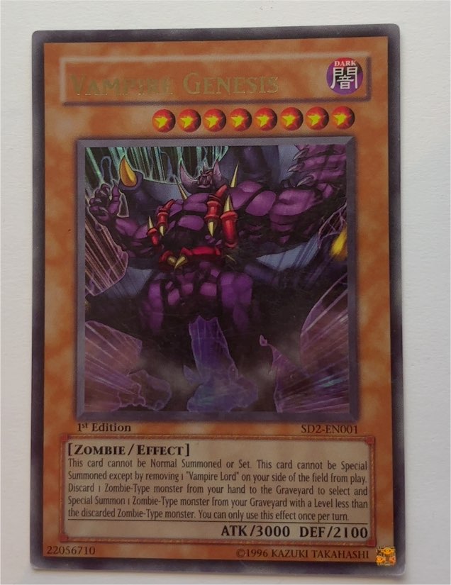 1996 Yugioh SD2-EN001 Vampire Genesis — front