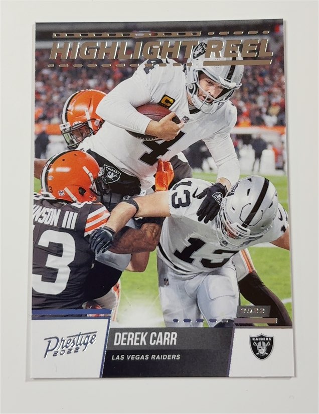 2022 Panini Prestige #HR-14 Derek Carr Highlight Reel — front