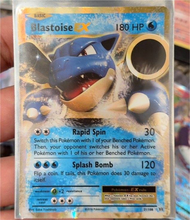 2016 Pokémon XY Evolutions #21 Blastoise EX — front