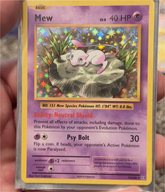 2016 Pokémon XY Evolutions #53 Mew — front