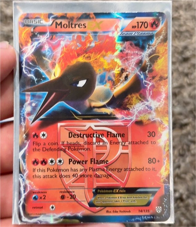 2012 Pokémon Black & White Plasma Storm #14 Moltres EX — front
