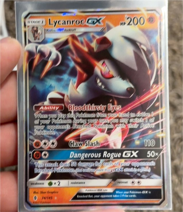 2017 Pokemon Guardians Rising #74 Lycanroc GX — front