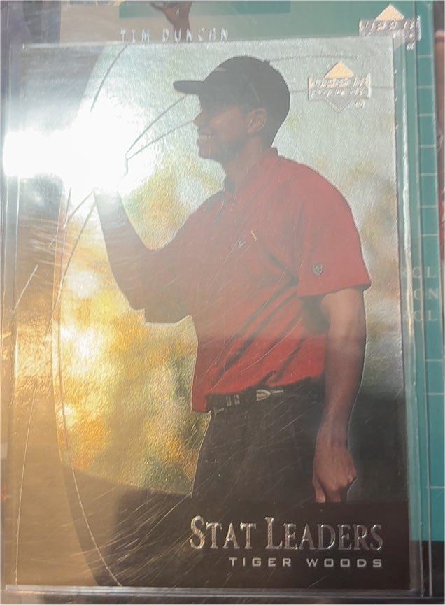2001 Upper Deck Stat Leaders #SL17 Tiger Woods — front