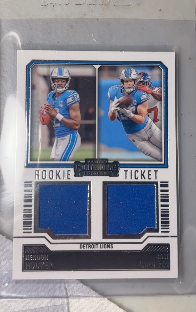 2023 Panini Contenders Rookie Ticket #DS-10 Hendon Hooker / Sam LaPorta — front