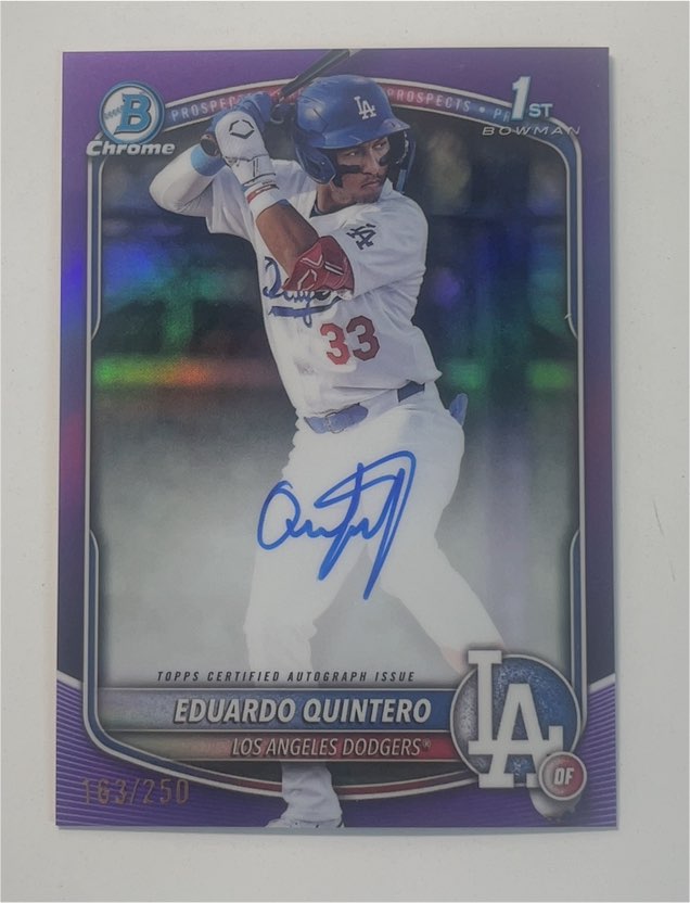 2025 Bowman Chrome Prospects #BCP-115 Eduardo Quintero — front