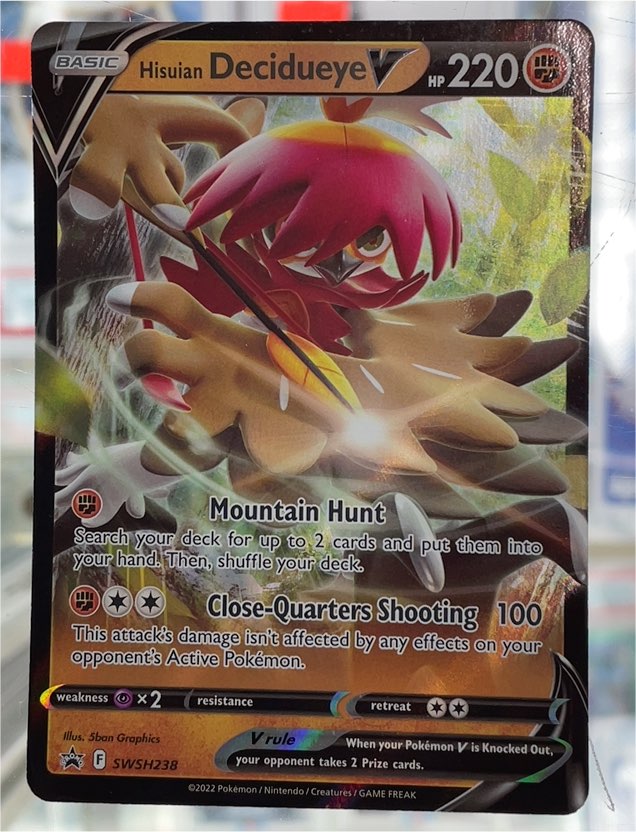 2022 Pokémon Black Star Promo #SWSH238 Hisuian Decidueye V — front