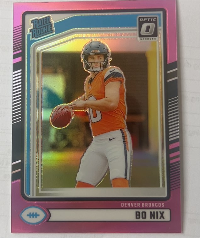 2024 Donruss Optic Rated Rookie Pink #369 Bo Nix — front
