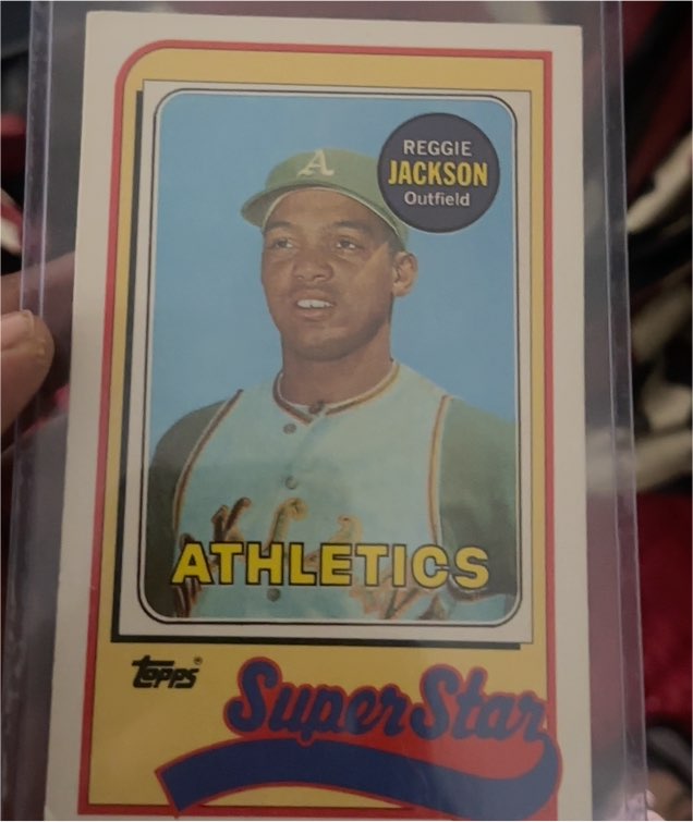1989 Topps/LJN Baseball Talk #9 Reggie Jackson — front