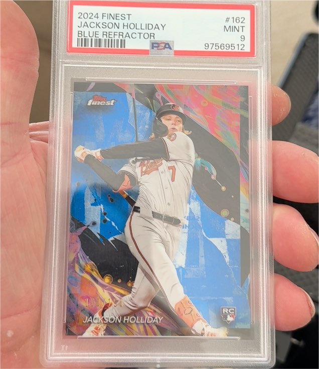 2024 Topps Finest #162 Jackson Holliday Blue Refractor — front